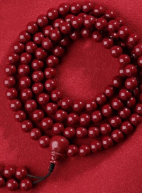 帝王朱砂手串 男女款108颗佛珠本命年情侣手链护手把件送女友男友