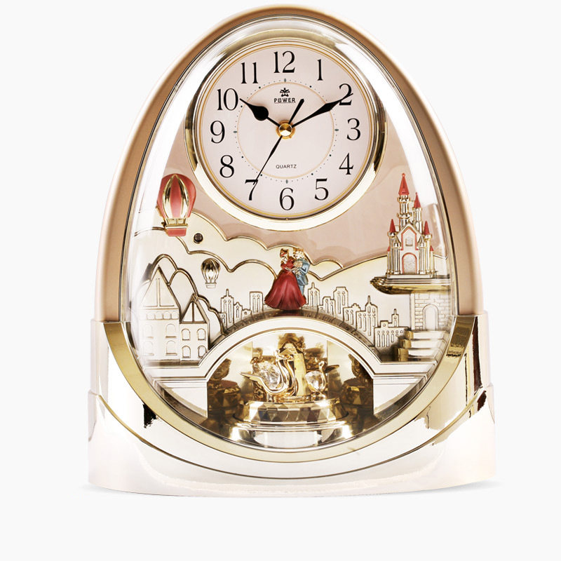 POWER OVERLORD 12 INCH TABLE CLOCK SILENT CRAFT MUSIC PENDULUM CLOCK LIVING ROOM DECORATIVE ART TABLE CLOCK QUARTZ CLOCK