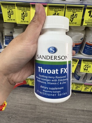 新西兰直邮Sanderson 喉咙润喉糖60粒