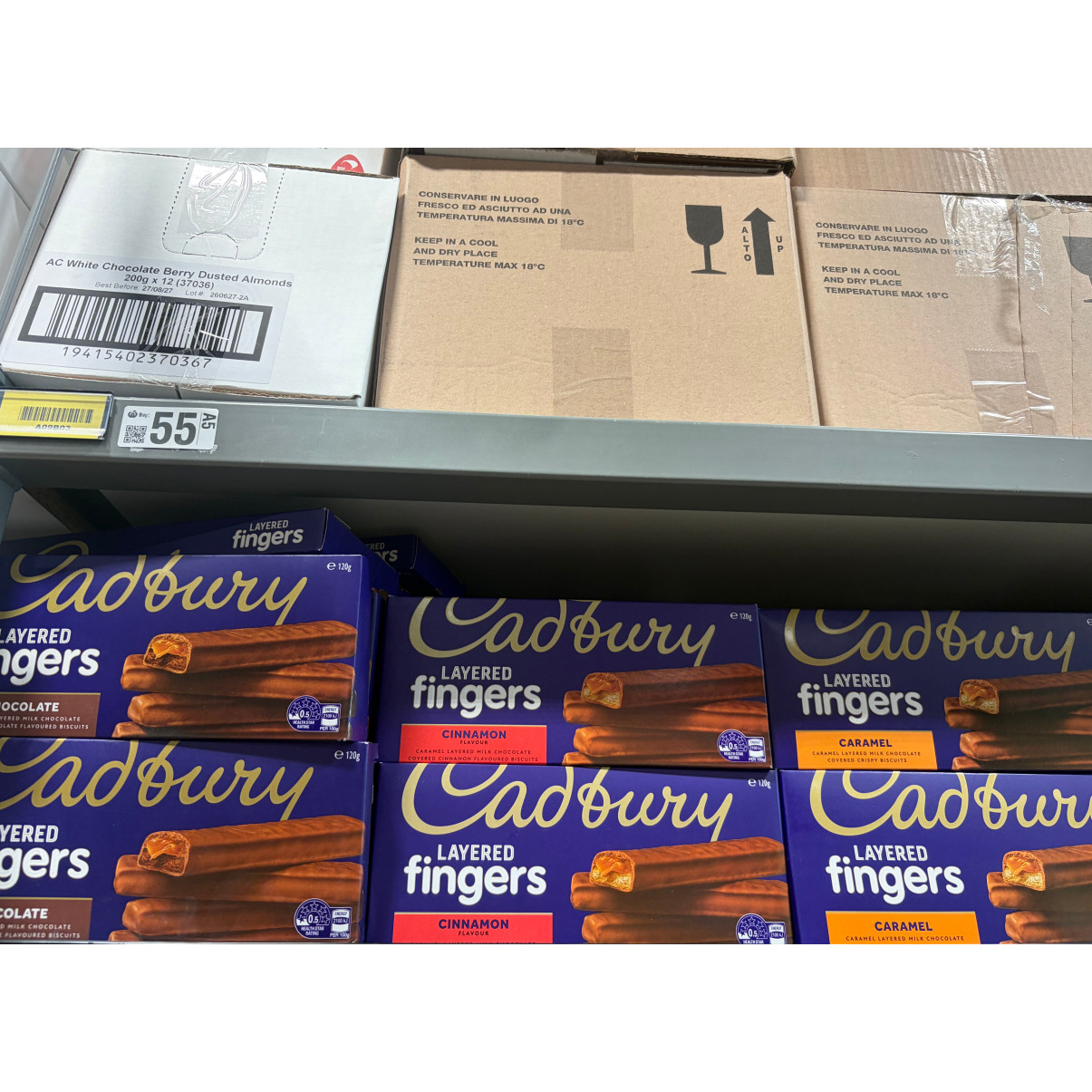 新西兰直邮Cadbury吉百利巧克力手指饼干4件以上包邮