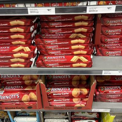 新西兰直邮Arnott‘s 雅乐思各色饼干柠檬奶油酥脆威化夹心饼干