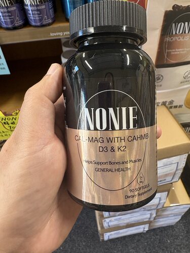 新西兰直邮 NONIE 液体肌肉钙镁软胶囊 90粒多效合一