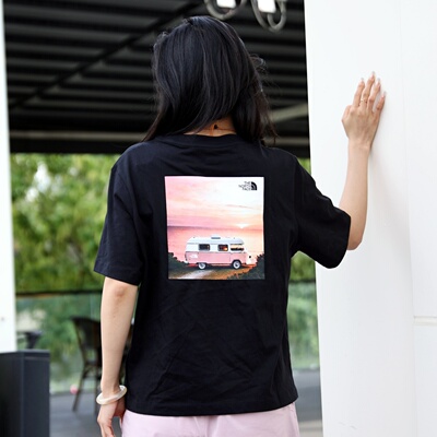 北面短袖女款户外休闲纯棉T恤