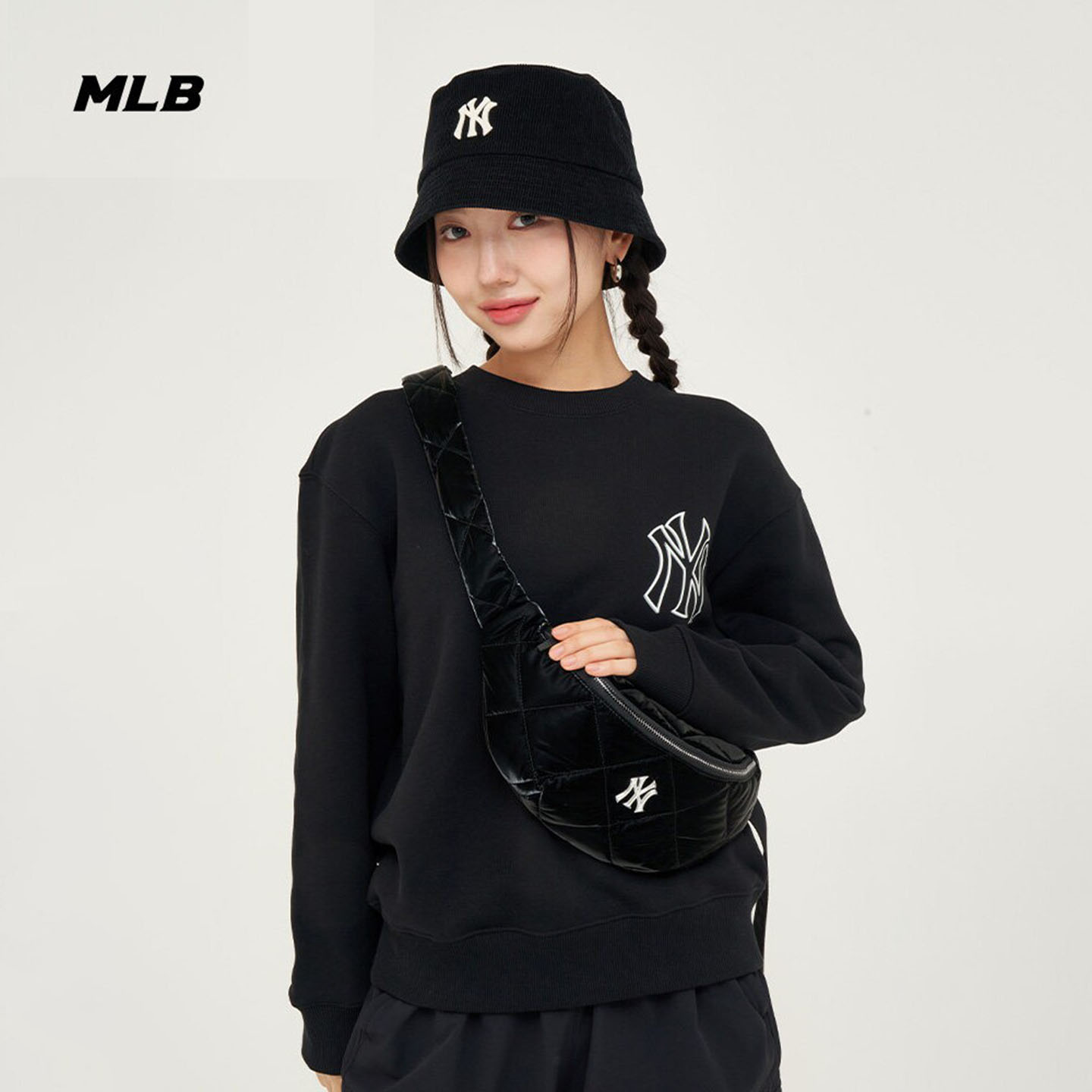 MLB男女NY反光斜挎包腰包