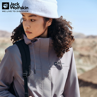 JackWolfskin狼爪冲锋衣女秋冬季 DELHI收腰防水抓绒三合一5120243