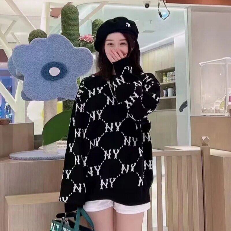 美职棒男女同款NY老花针织套头衫