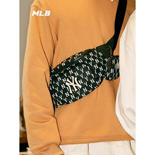 MLB情侣胸包男女满印NY老花复古斜跨包休闲时尚单肩包3AHSM012N