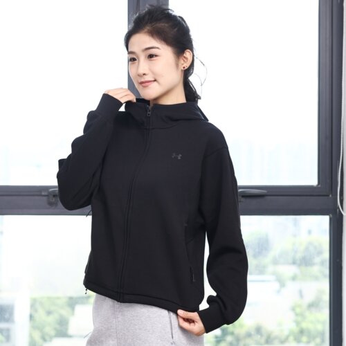 安德玛女防泼水连帽运动外套