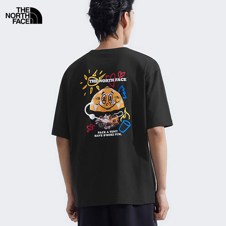 The North Face北面T恤男女款春夏户外舒适透气纯棉印花短袖8D85