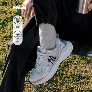 MLB老爹鞋男女情侣NY复古老花满标厚底休闲运动鞋3ARNFSB4N