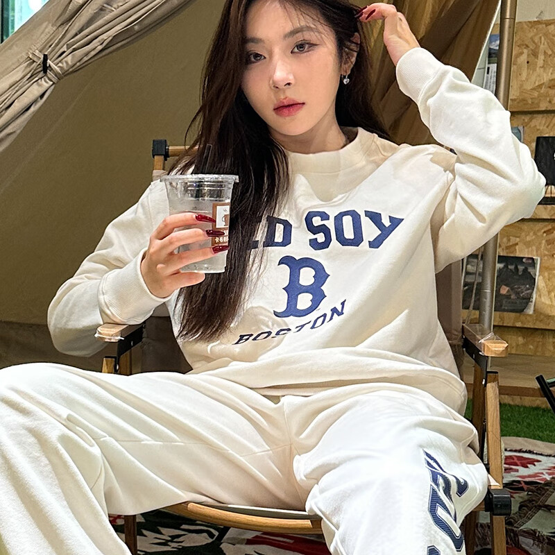 MLB男女同款学院风宽松圆领卫衣