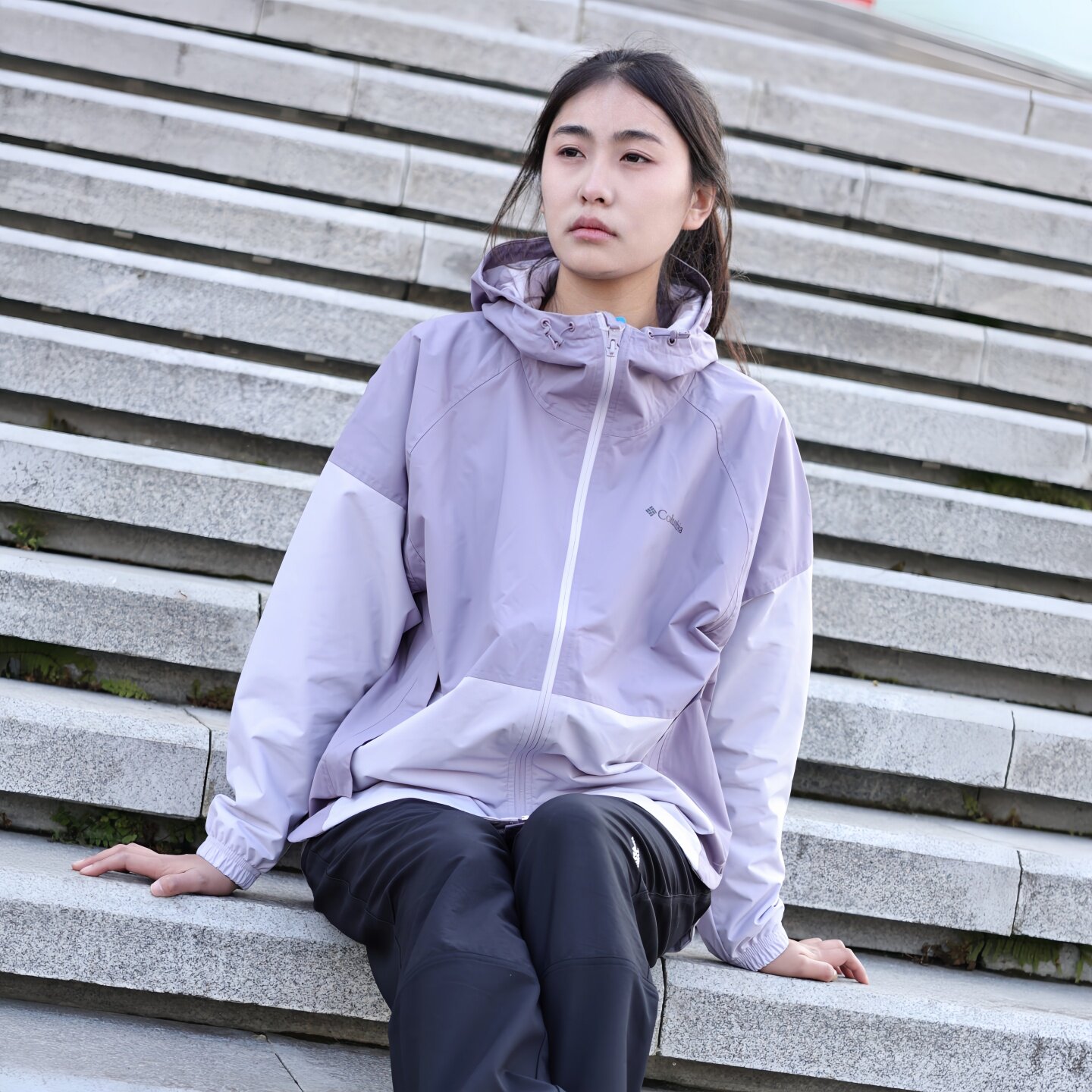 26春夏新款Columbia哥伦比亚外套女户外拼色薄款连帽夹克XR9688