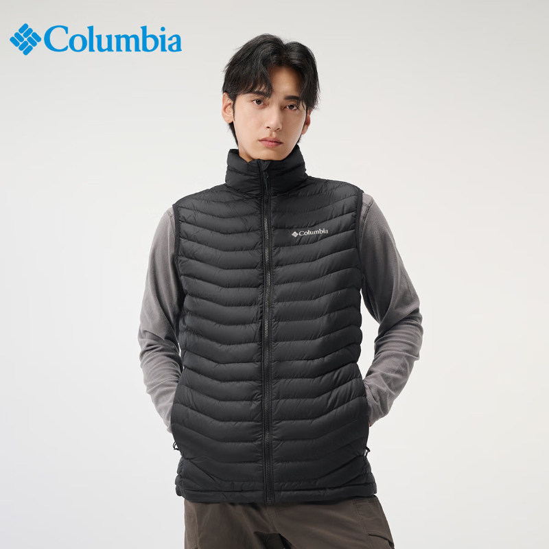 Columbia哥伦比亚马甲男款户外650蓬保暖羽绒立领运动背心WE5561