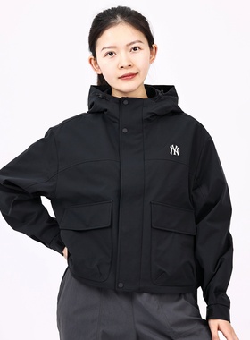 MLB女子短款外套26春季新款防泼水休闲运动冲锋衣夹克3FWJB0161