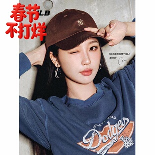 MLB棒球帽虞书欣同款男女刺绣小logo遮阳鸭舌帽运动帽3ACPB045N