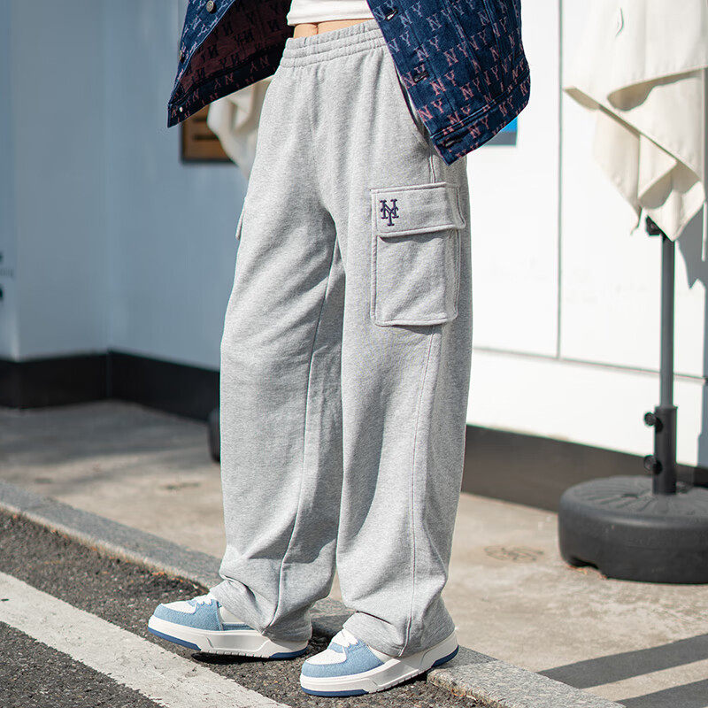 MLB运动裤男女同款简约潮流百搭舒适透气宽松休闲裤长裤3APTB0944