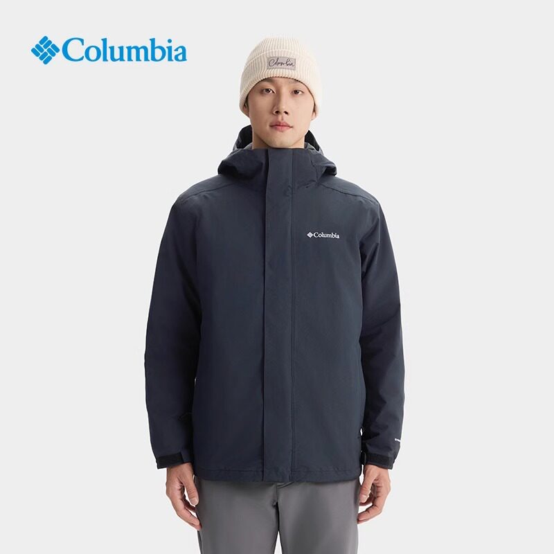 Columbia哥伦比亚三合一冲锋衣男防水金点羽绒内胆保暖外套XE5798