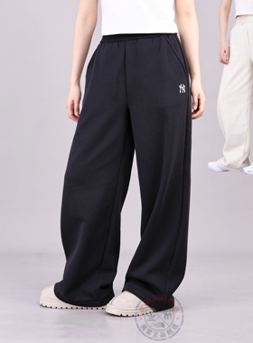 MLB女裤25秋冬新NY刺绣小标宽松阔腿裤直筒运动休闲长裤3FPTB1556