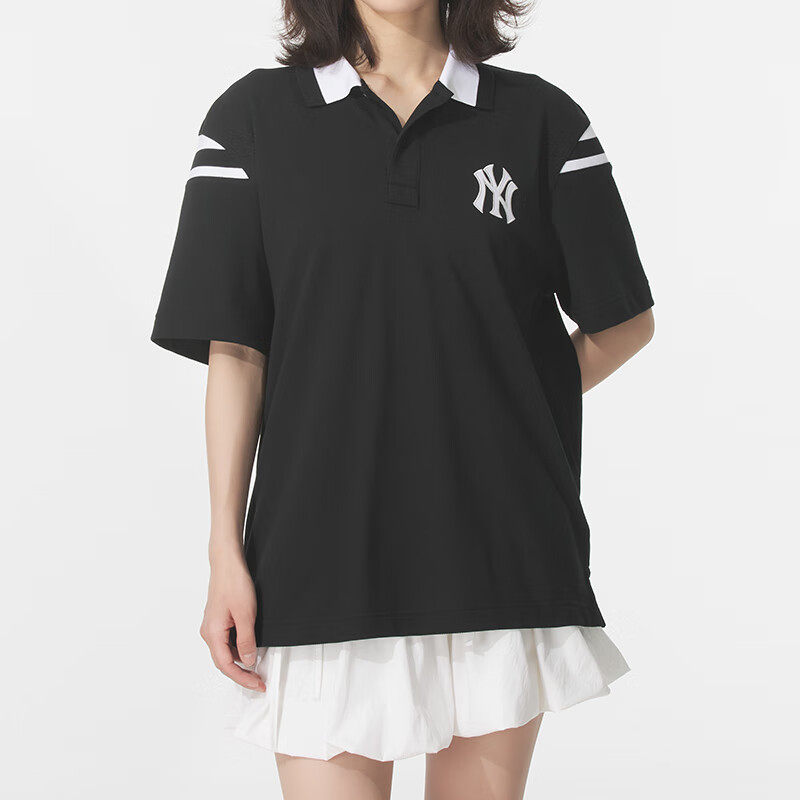 MLB男女款短袖时尚潮流运动休闲舒适透气复古POLO衫T恤3APQV0353