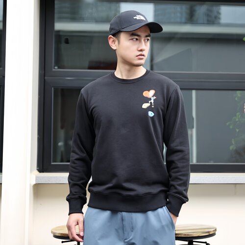 北面26新款情侣圆领爱心印花卫衣