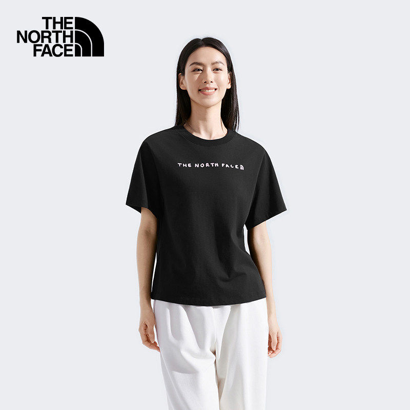 北面短袖女春夏款小LOGO纯棉T恤