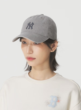 MLB棒球帽男女童25秋冬新款刺绣硬顶透气休闲运动鸭舌帽7ACPB025N