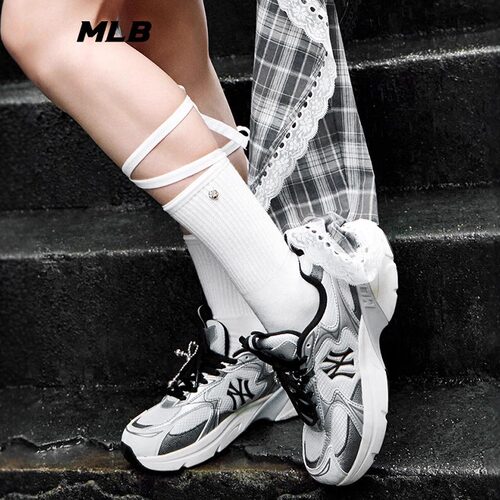 MLB老爹鞋男女情侣复古拼接厚底