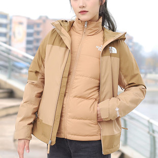 TheNorthFace北面冲锋衣女秋冬户外GTX防水羽绒三合一外套83RU