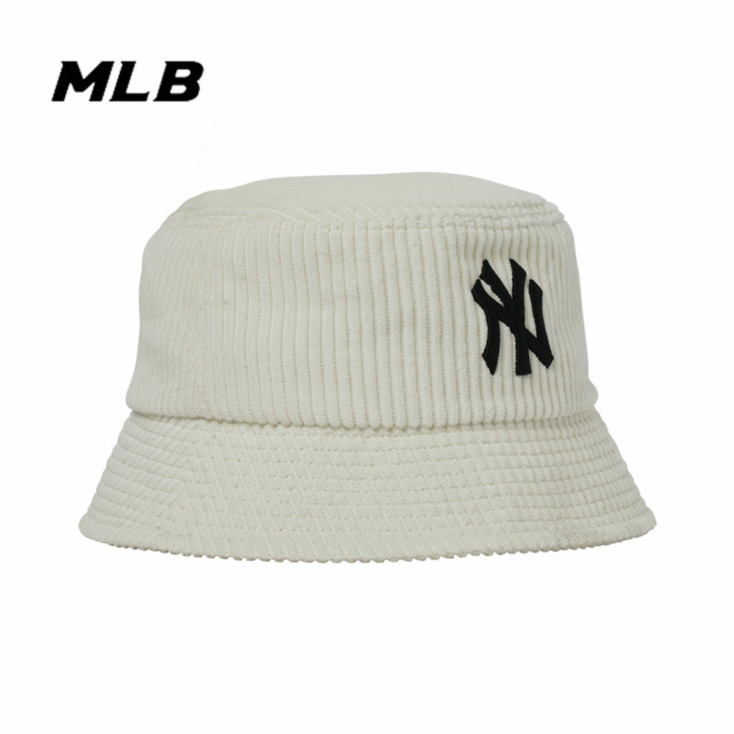 MLB男女NY刺绣灯芯绒防晒渔夫帽