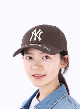 MLB棒球帽男女26春季新款NY刺绣破洞做旧休闲运动鸭舌帽3ACPKP02N