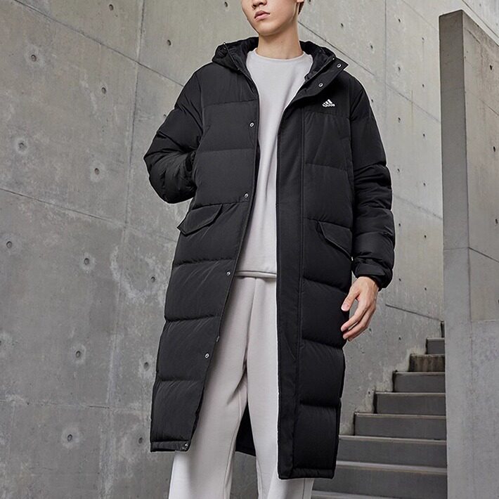 Adidas阿迪达斯男女款情侣羽绒服防风保暖长款运动休闲外套IV7558