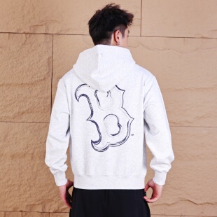 MLB卫衣男女25秋冬新款潮流背标logo加绒保暖连帽套头衫3AHDB0756