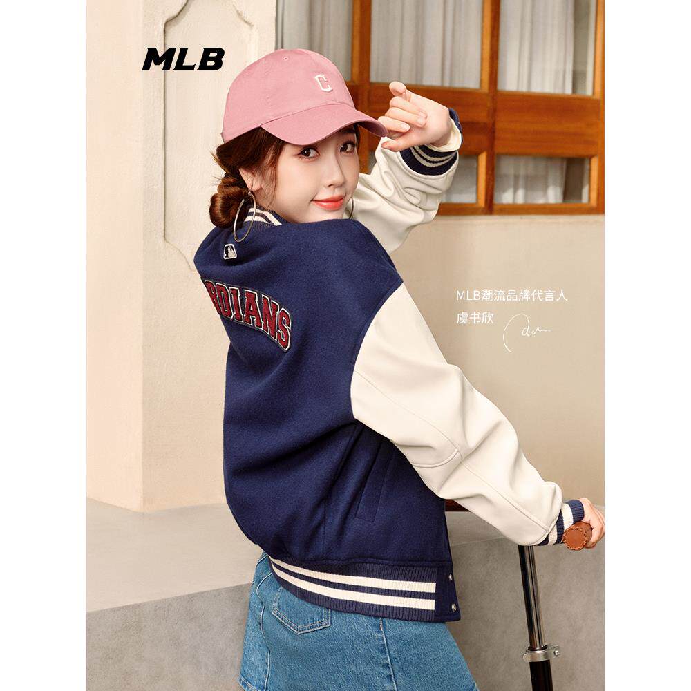 【特价】MLB棒球服男女秋冬学院风休闲拼接夹克棉服外套3AJPV0634