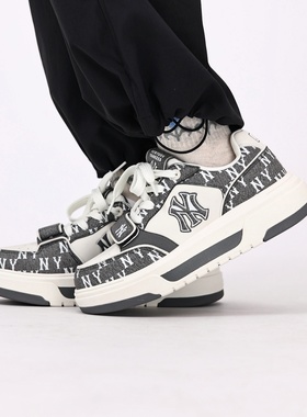 MLB学长鞋情侣26春季新款NY男女NY标运动厚底休闲鞋板鞋3ASXM026N