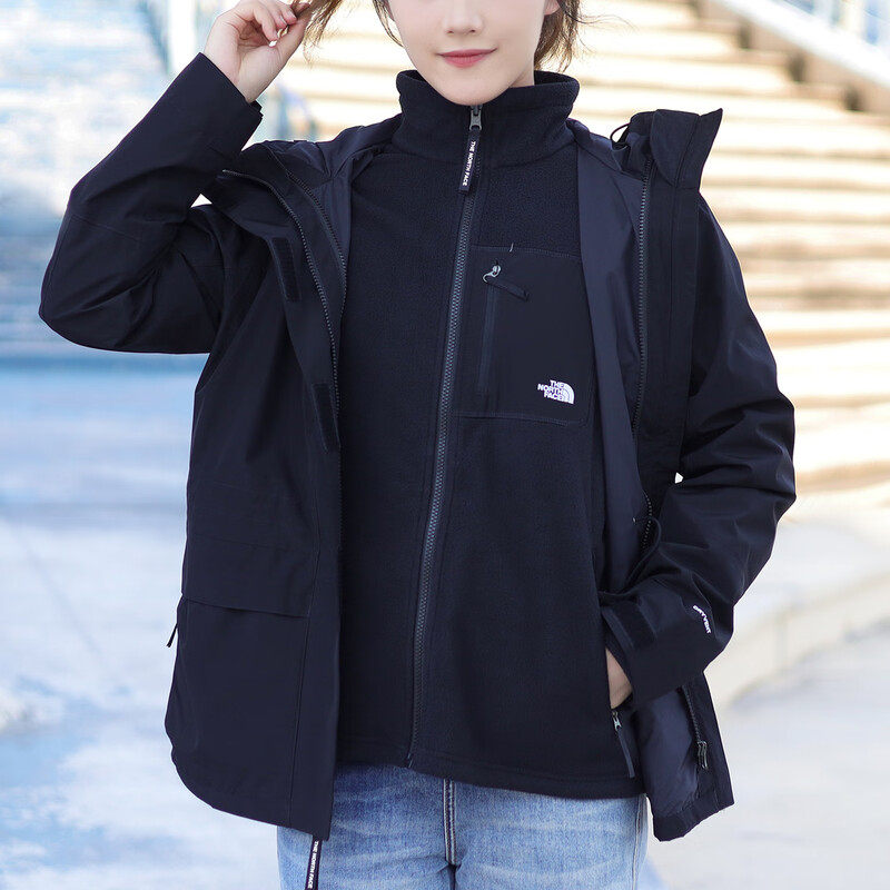 TheNorthFace北面冲锋衣女户外秋冬防水保暖三合一登山外套89YJ