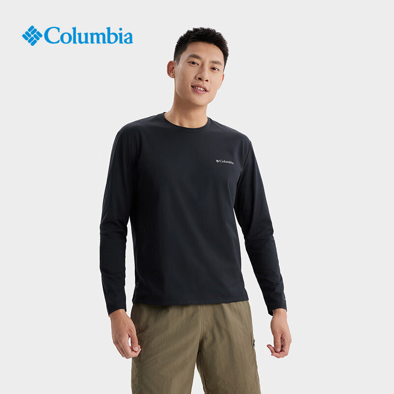 Columbia哥伦比亚户外男吸湿速干舒适透气运动休闲长袖T恤AE3611