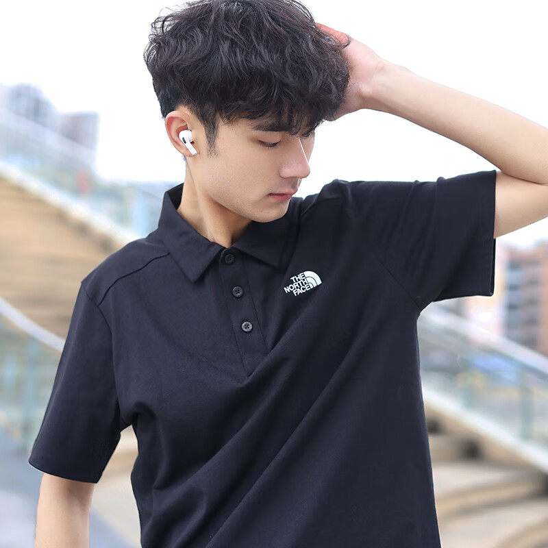 The North Face北面短袖男春夏季户外棉质舒适翻领T恤POLO衫8AV3