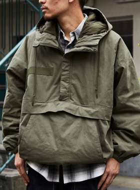 日系 FS怪兽商店 军事复古廓形 半拉链连帽棉服 外套