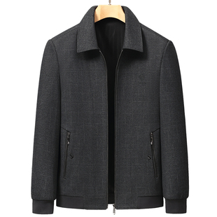 春秋季男装中老年人男士爸爸装夹克衫休闲外套宽松款中年夹克上衣