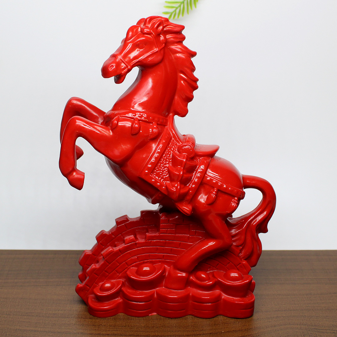 天然朱砂长城马风水摆件马到成功