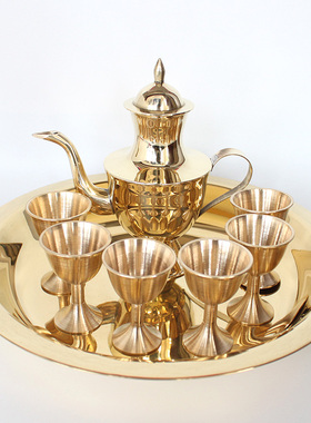 纯铜黄铜高脚酒杯铜杯子供奉水杯