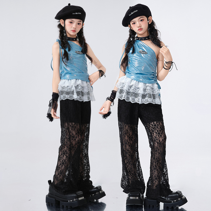 女童爵士舞服装潮酷时髦女孩jazz街舞演出服少儿夏季炸街洋气