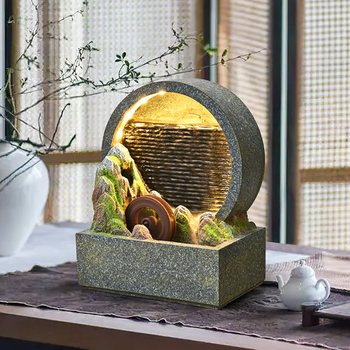 假山流水生财摆件循环水景