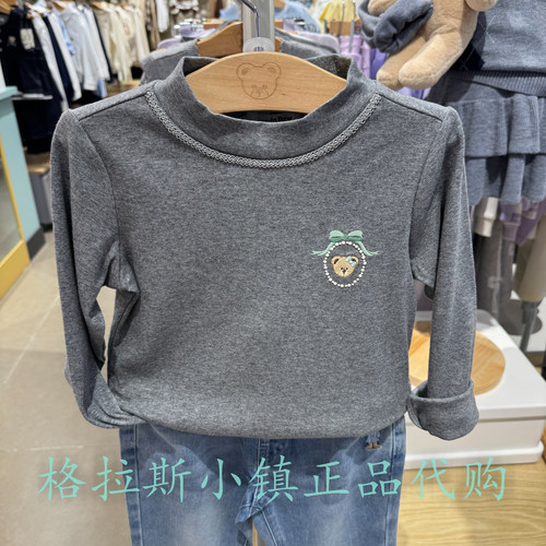 PawinPaw童装秋款女童半高领T恤