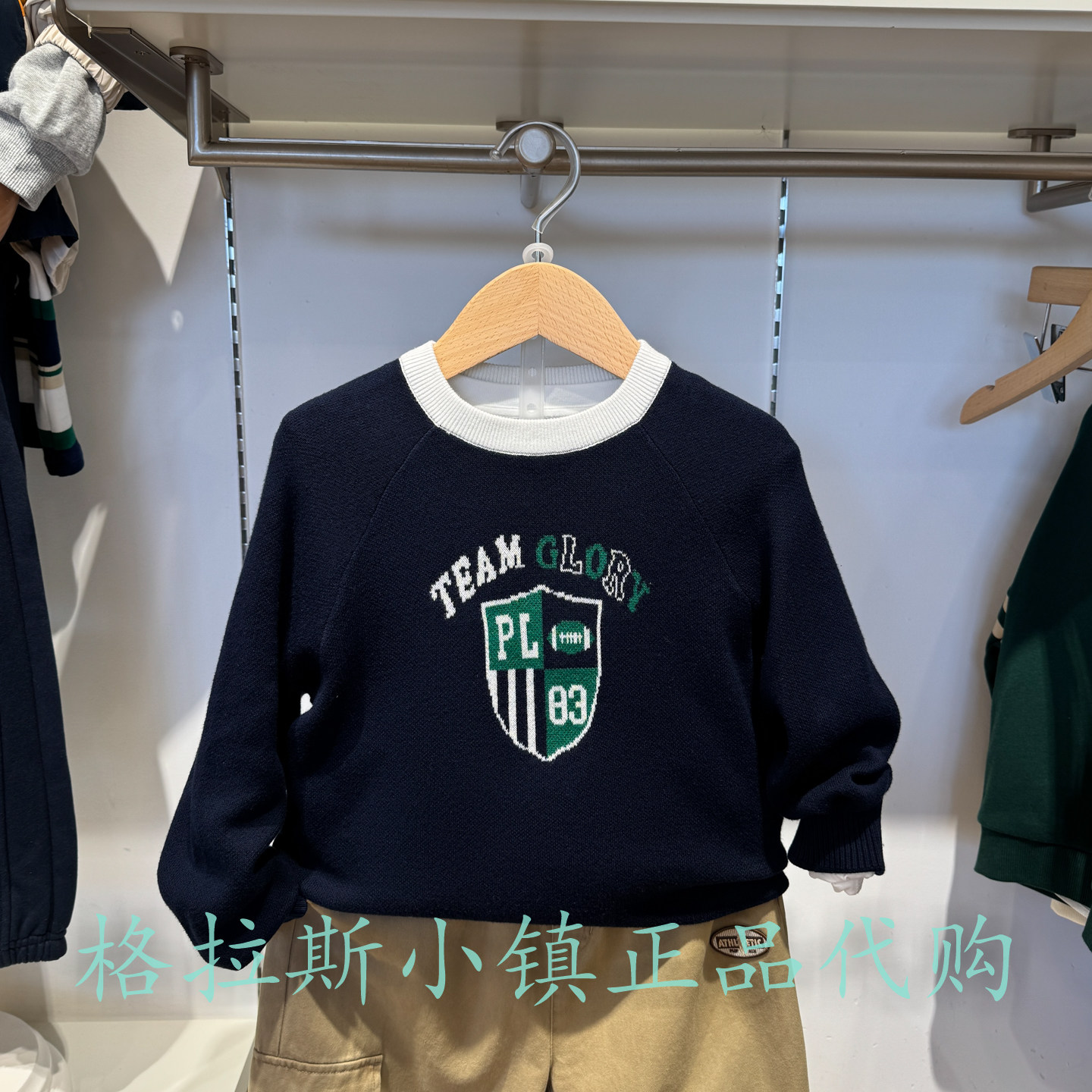 Polowalk童装秋男童圆领针织毛衣