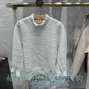 26年春新款 女宝羊毛休闲毛衣CIKAG1242A 正品 chocolat巧克力童装