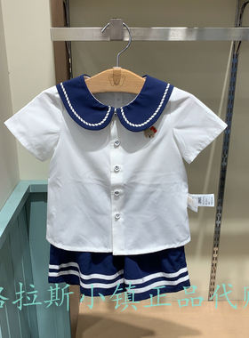 pawinpaw婴童专柜正品25年夏新款女宝学院风短袖套装PCSMF2684E