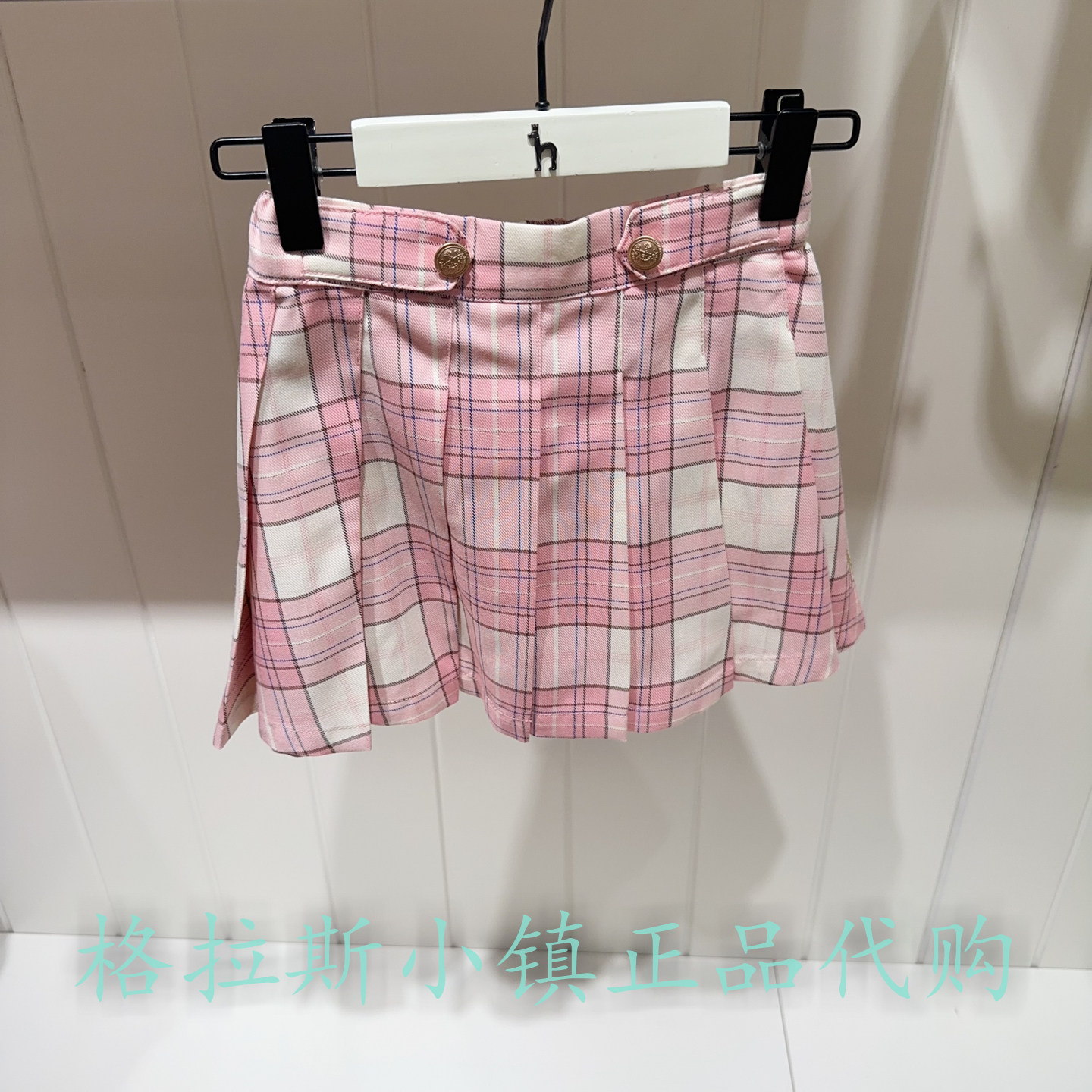 哈吉斯童装春款女童格纹半身裙