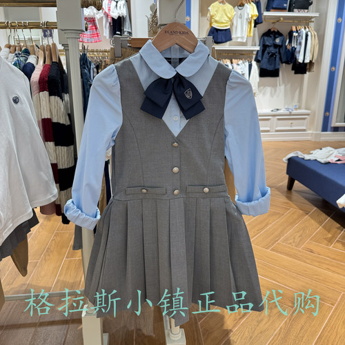 衣恋童装正品秋女童假两件连衣裙