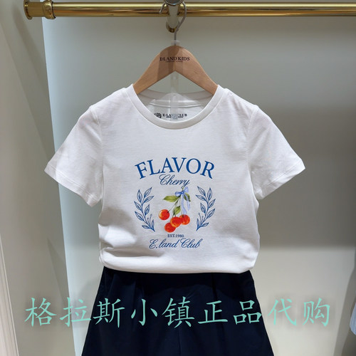 衣恋童装夏女童印花圆领短袖T恤